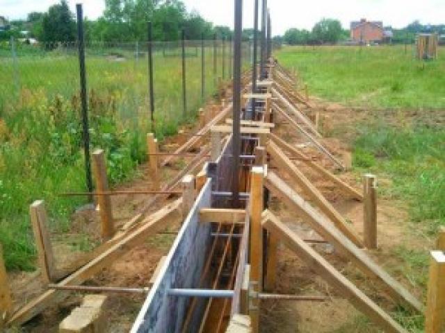 Ako vyrobiť pásový základ pre plot z vlnitých plechov s tehlovými stĺpikmi vlastnými rukami Základový pás pre plot